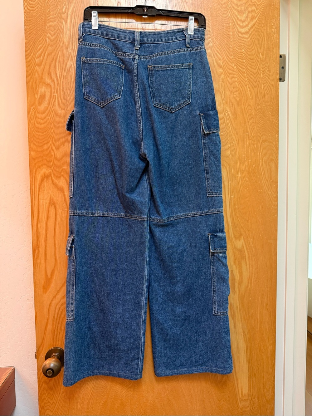 Cider Dark Blue Cargo Bootcut Jeans for women - Picture 2 of 3